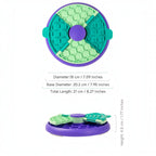 Multicolored puzzle toy with measurements on a white background — Happy Pets, Healthy Habits