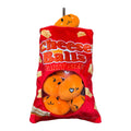 FurSniff Cheese Bag Snuffle Toy Set with 5 plush orange cheese toys inside a red bag.